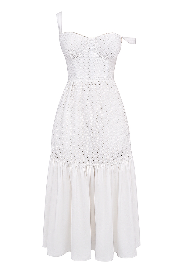 White Broderie Anglaise Midi Sundress