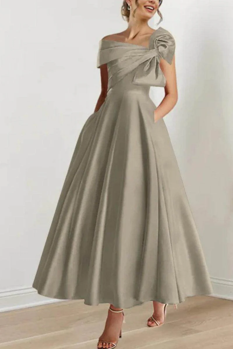 A Line Off The Shoulder Mother Dresses with Bows CM0333