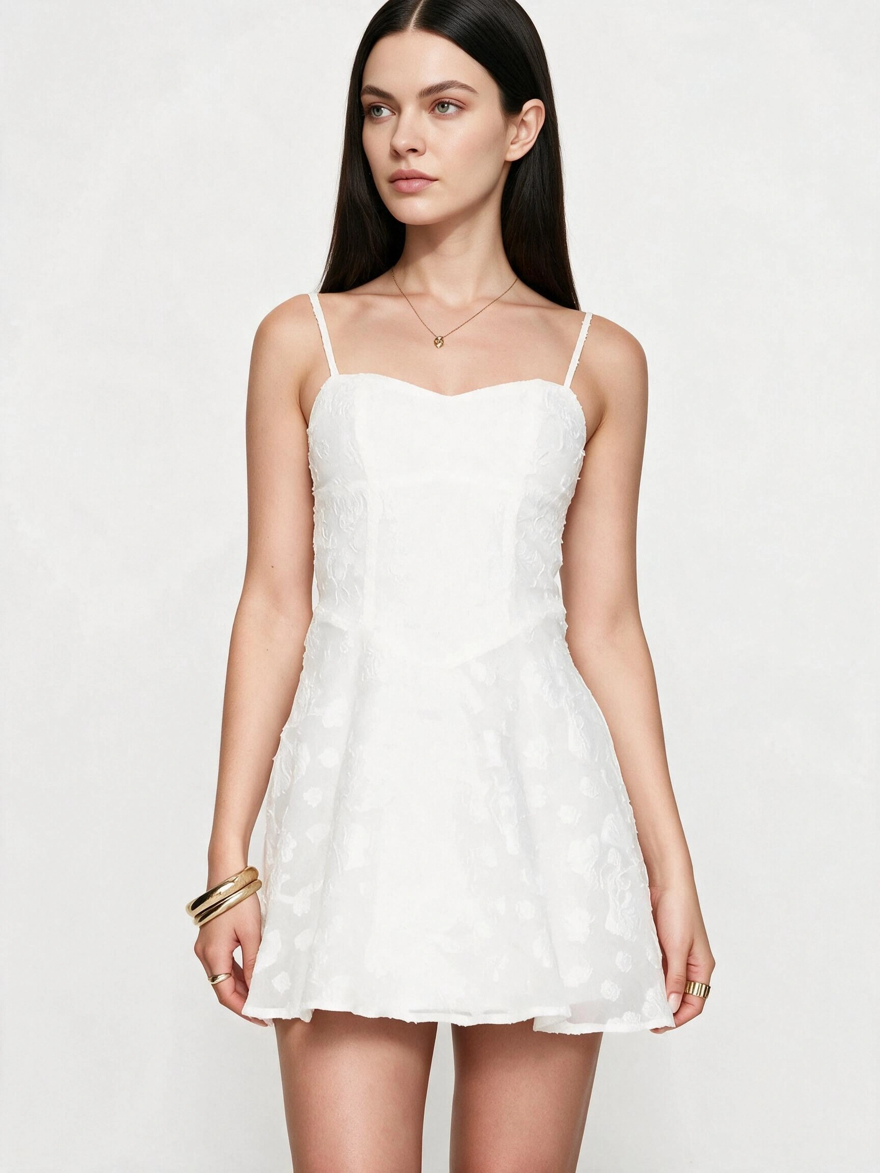 New Chapters Broderie Mini Dress White
