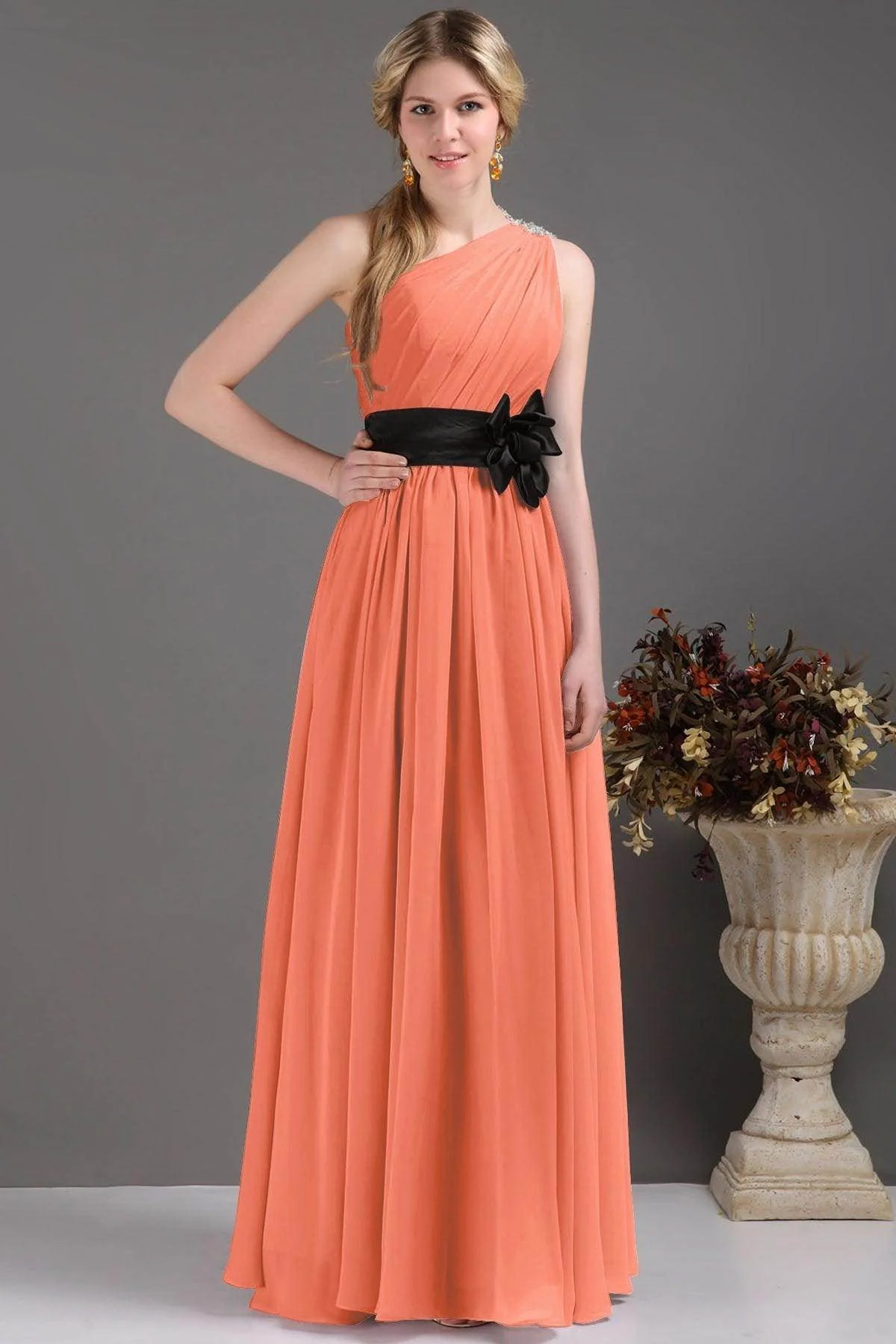 Sheath-Column Floor Length Bridesmaids Dress COSF14001