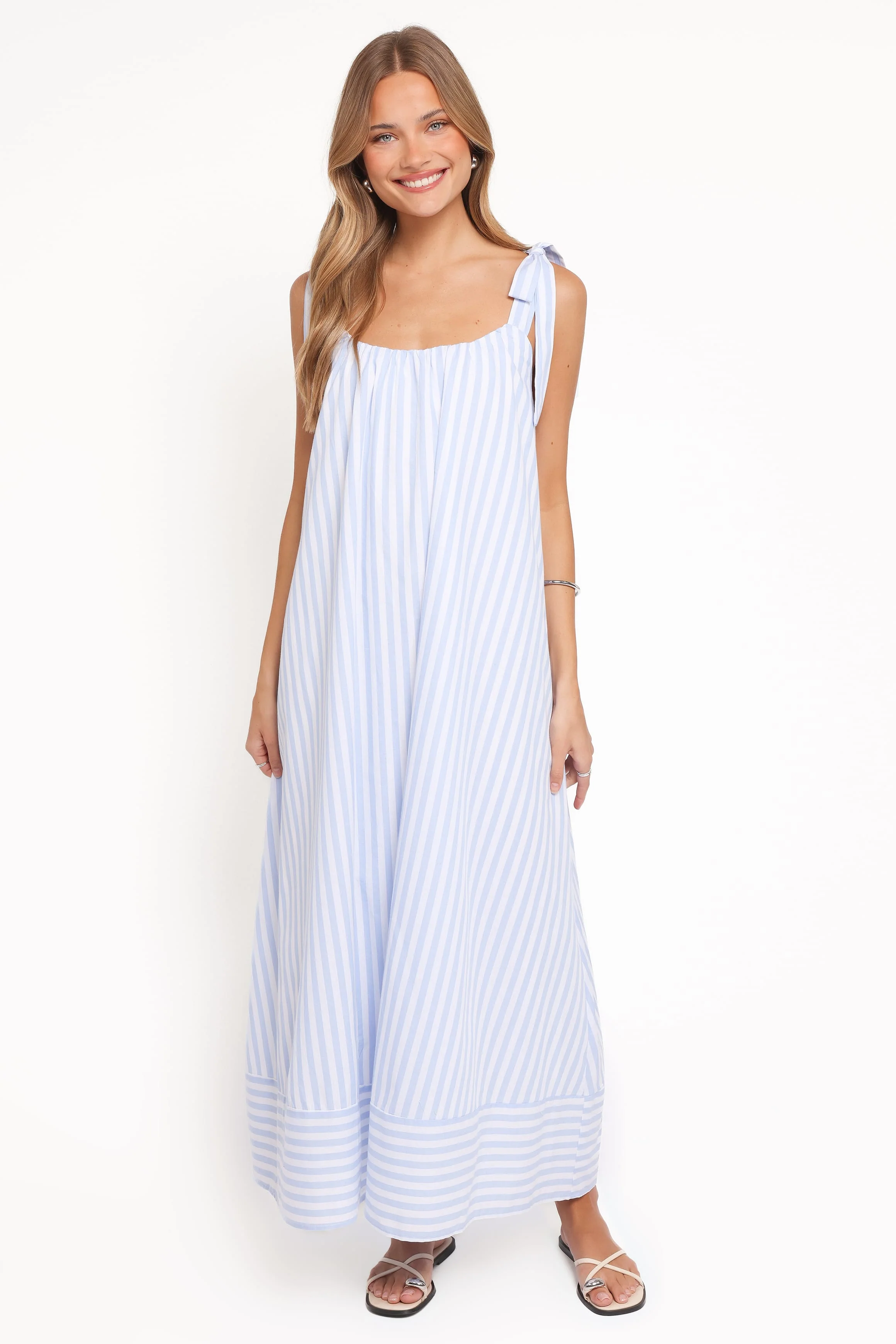 Amber Maxi Dress - Pale Blue Stripe