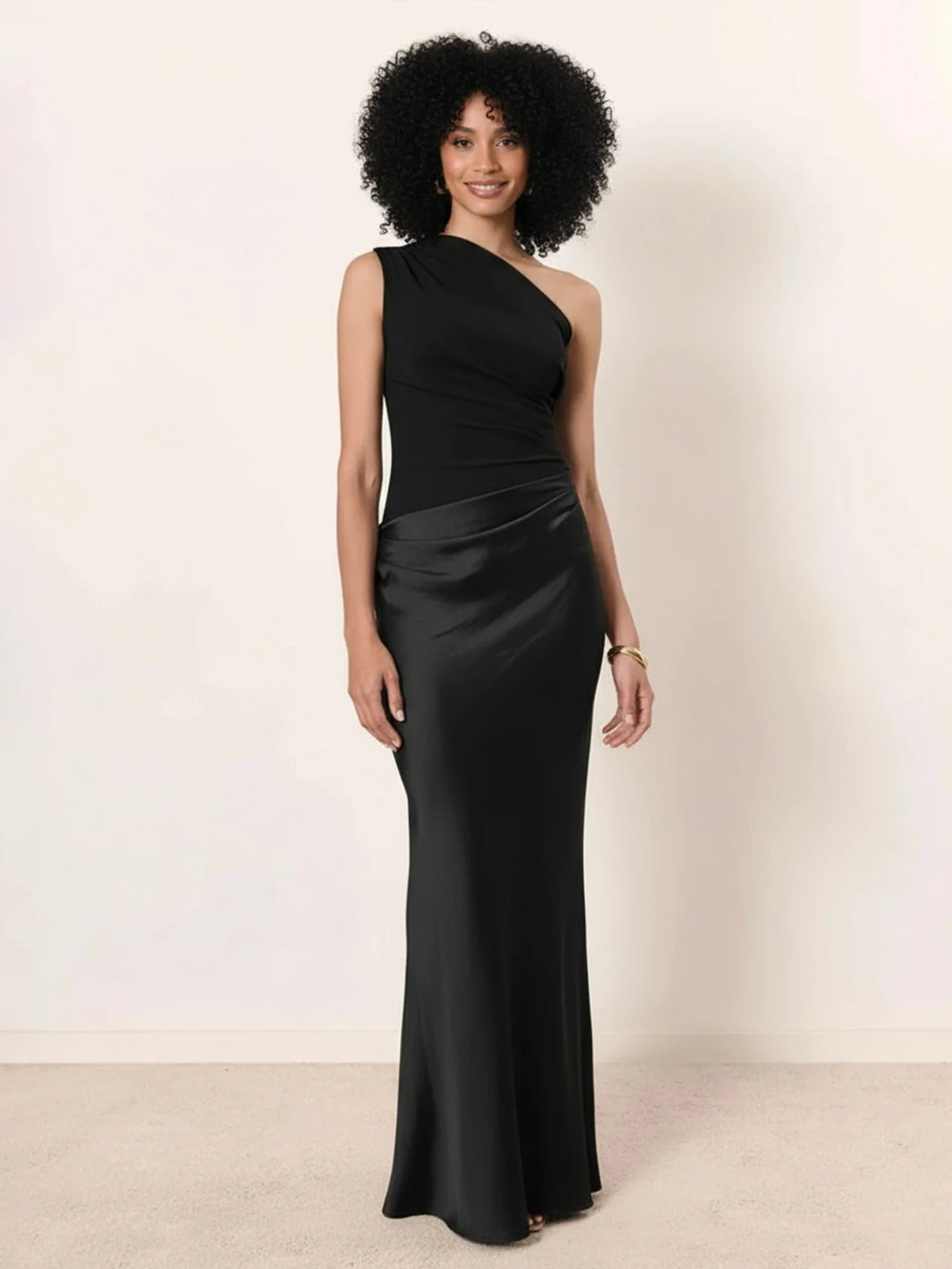Black Bold Maxi Dress Party Elegance