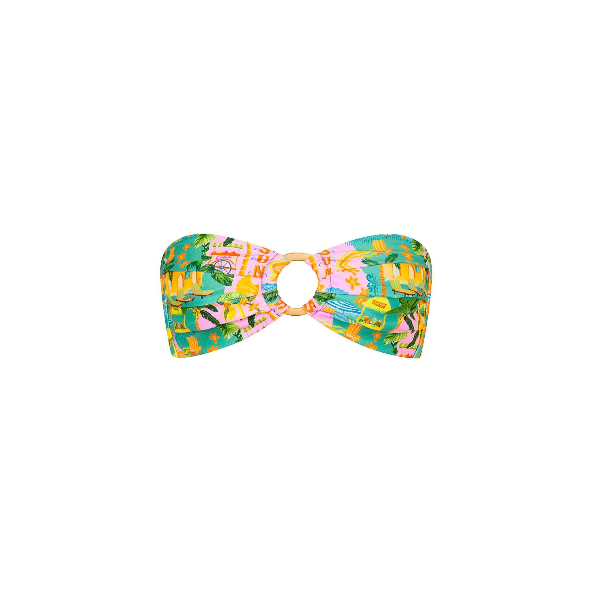 Strapless Bandeau Bikini Top - Sunlit Spritz
