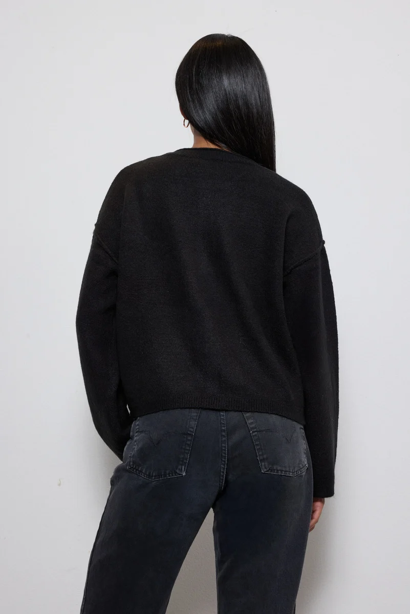 Button-Front Knit Cardigan