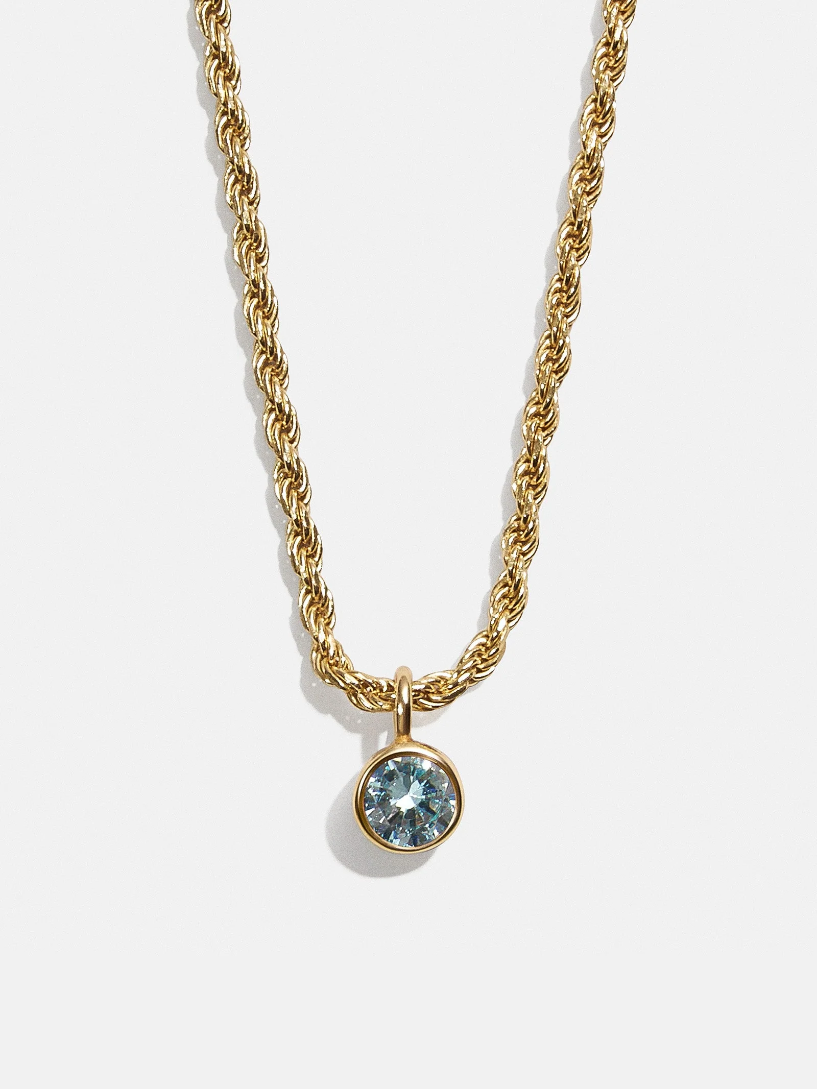Florence 18K Gold Plated Sterling Silver Birthstone Necklace - Aquamarine