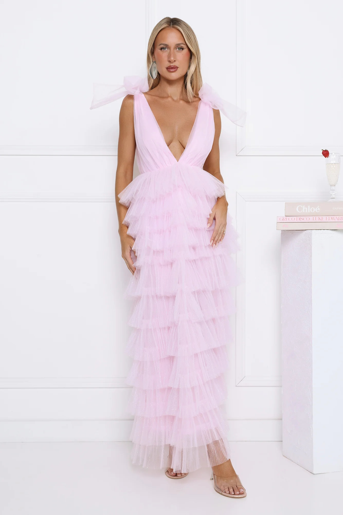 Hello Pretty Tulle Maxi Dress Pink