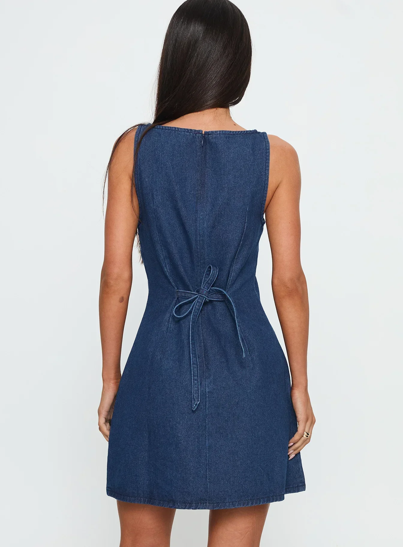 Alfalfa Denim Mini Dress Mid Wash
