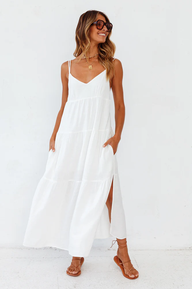 Carbell Maxi Dress White - luluinthesky