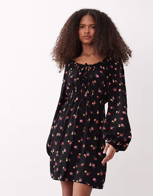 Miss Selfridge scoop neck mini day dress in floral