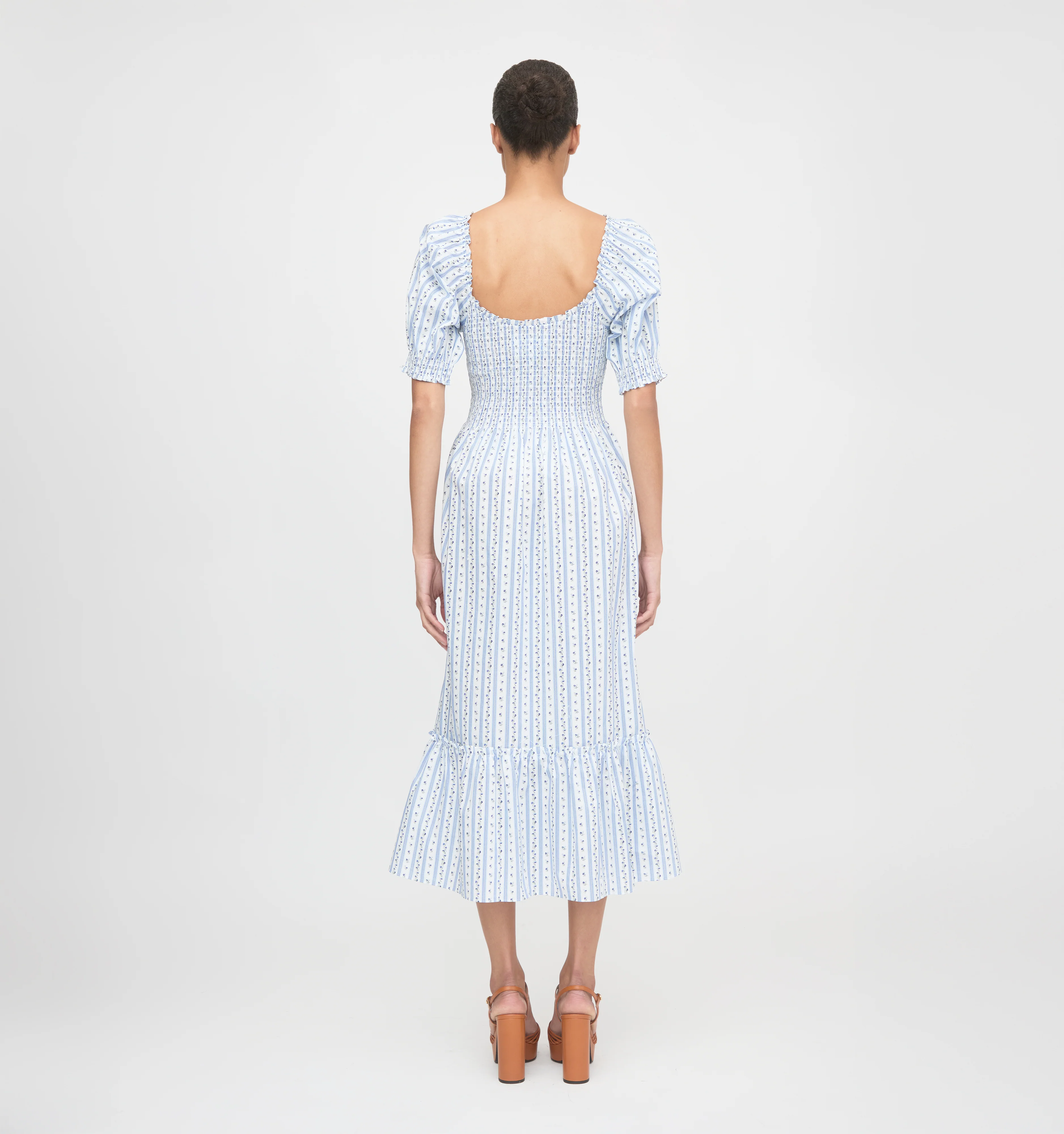 The Louisa Nap Dress - Blue Petal Stripe