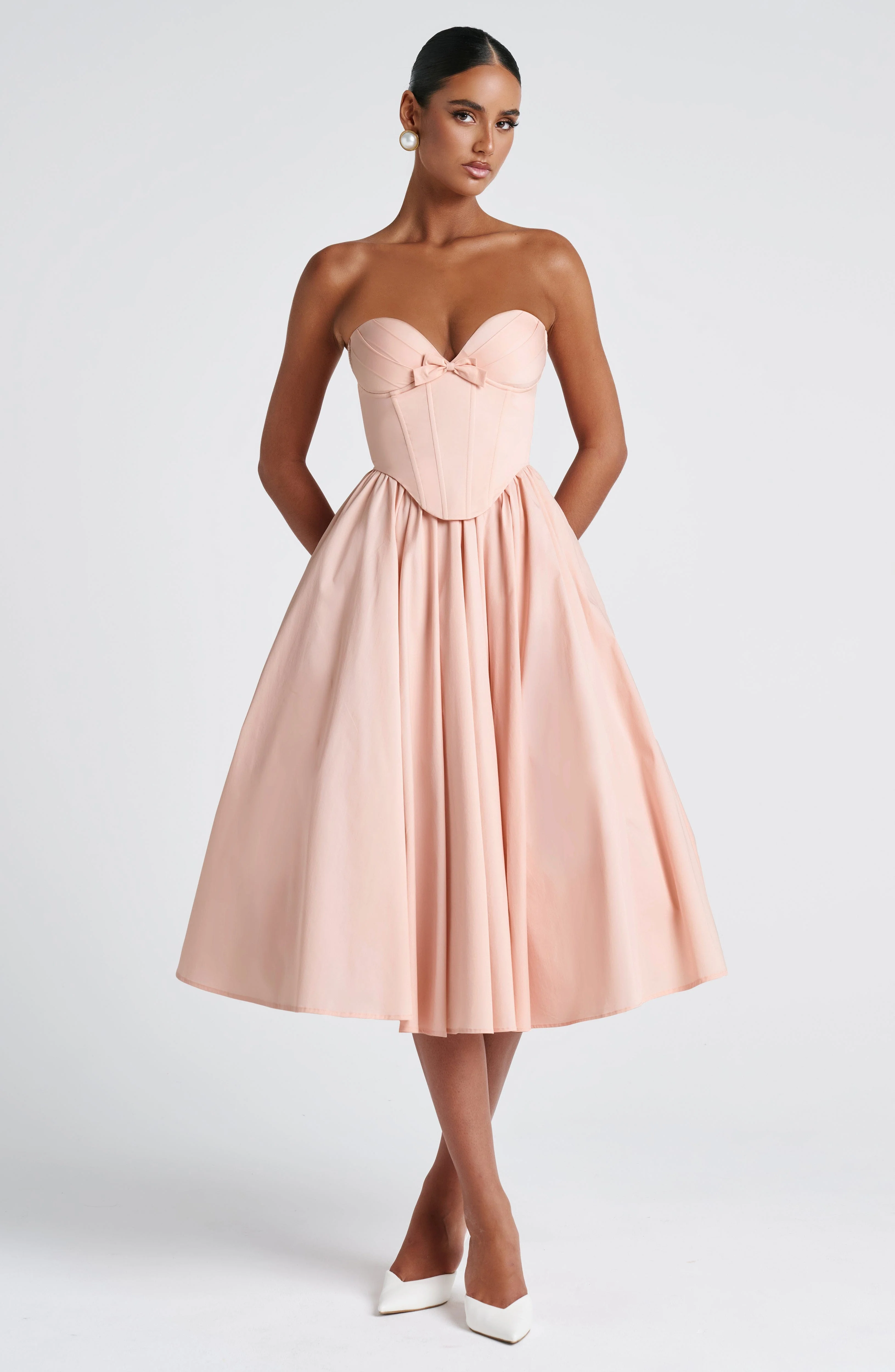 Prim Midi Dress - Soft Peach