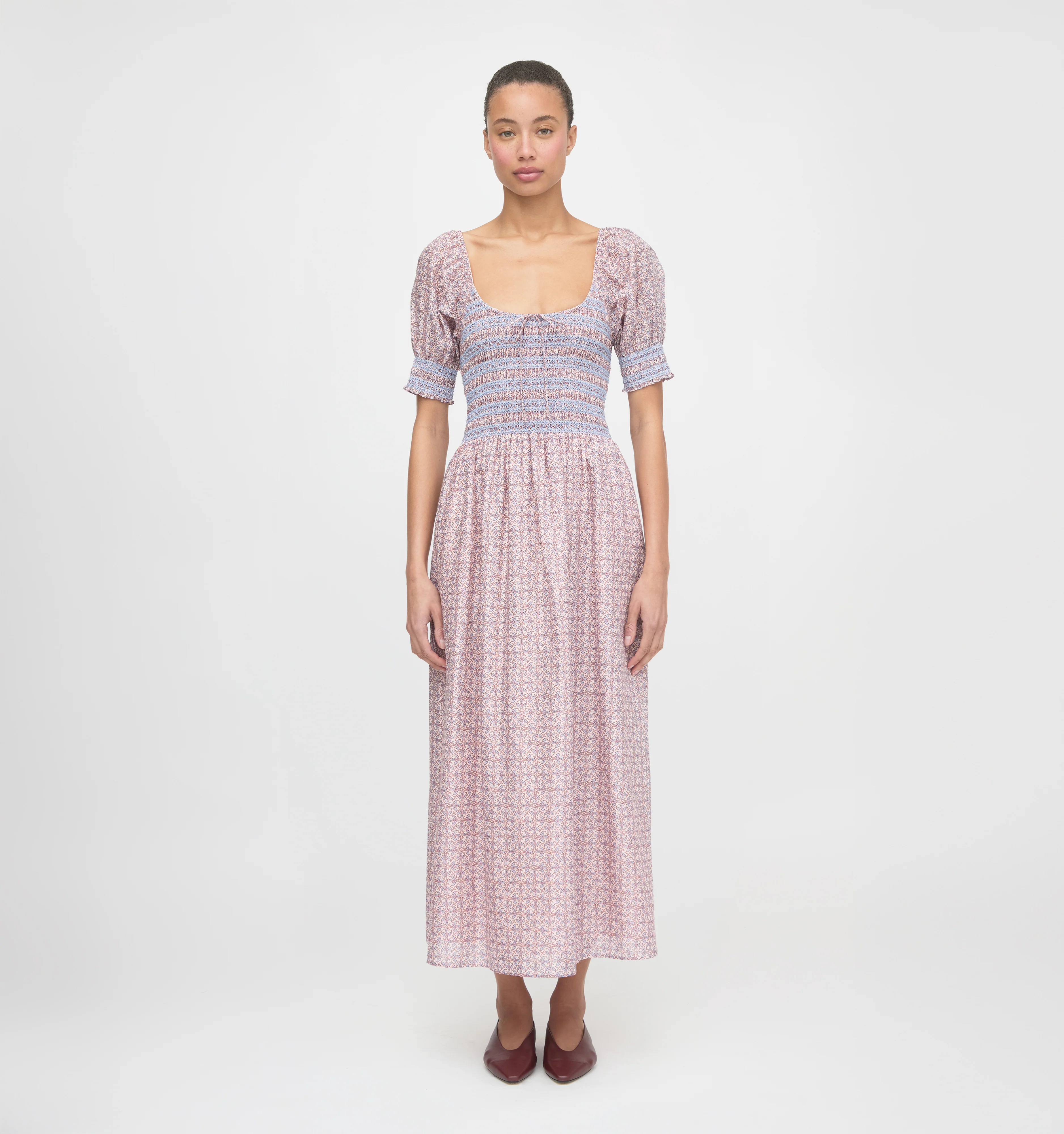 The Madeline Nap Dress - Pink Wentworth Leaf
