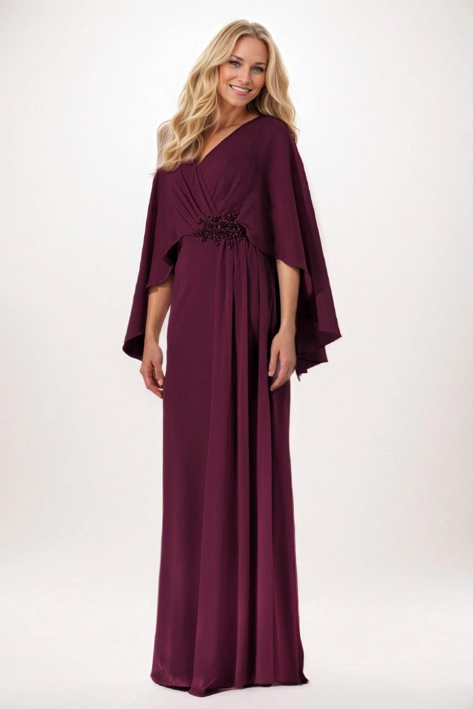 Sheath-Column Maxi Chiffon Mother of the Bride Dresses CM0389