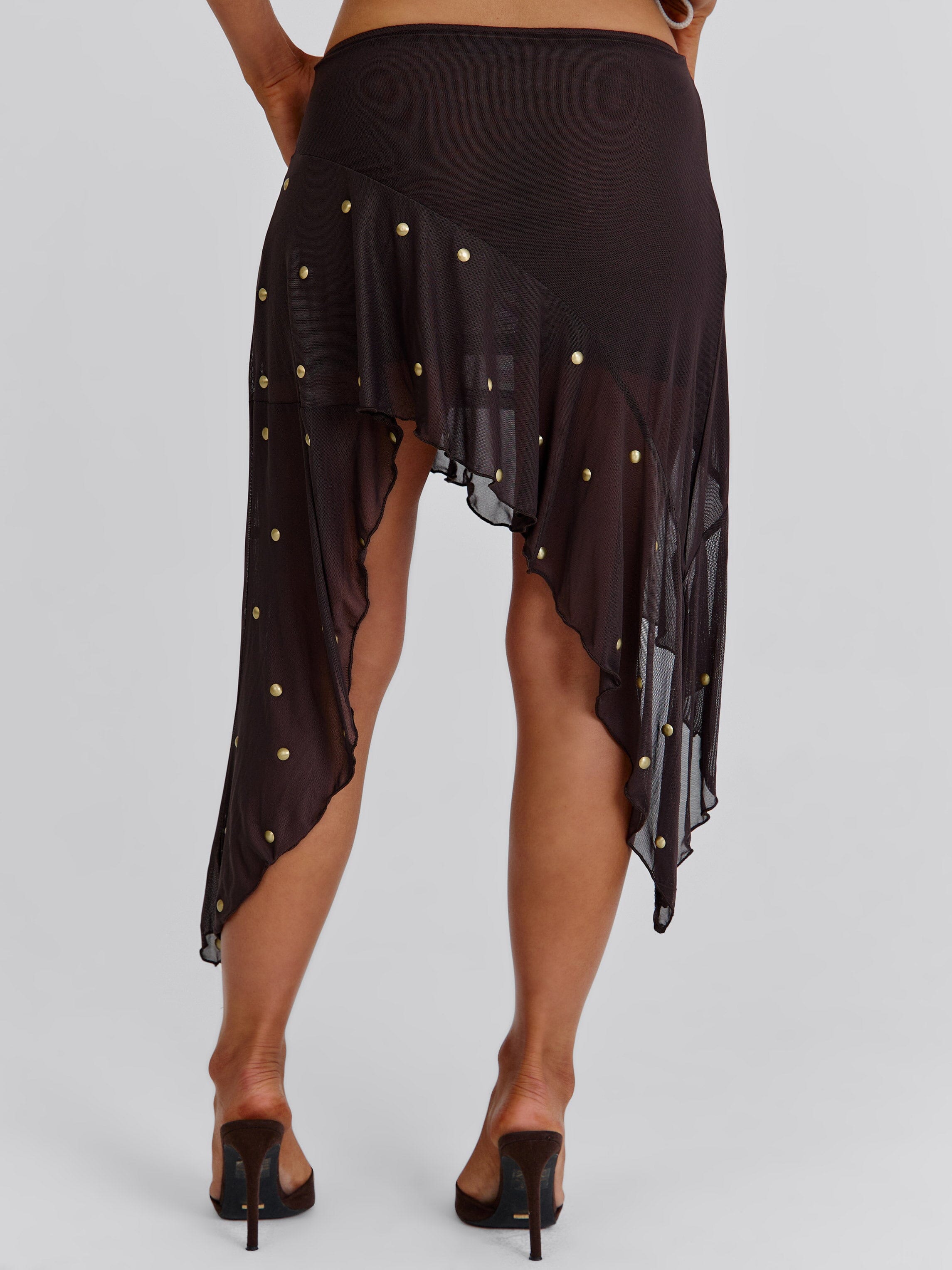 KAYDENCE MIDI SKIRT BROWN