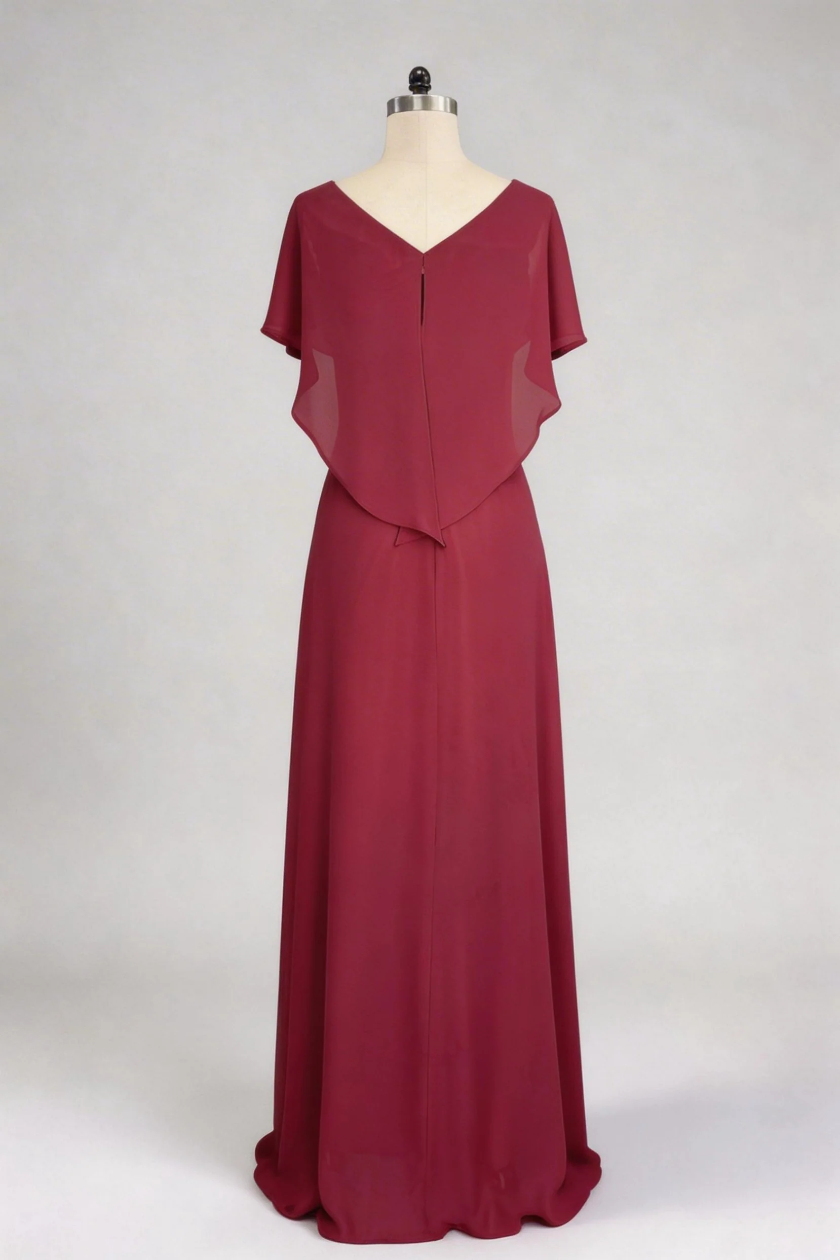A-Line Sweep-Brush Train Chiffon Mother Dress CM0080