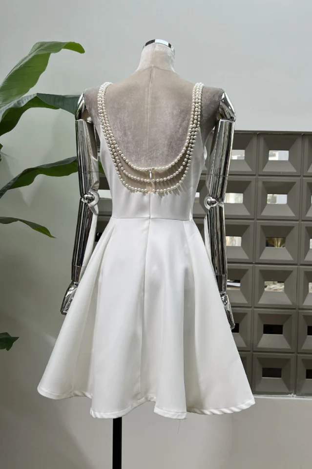 Esther Pearl Embelished Open Back Mini Dress
