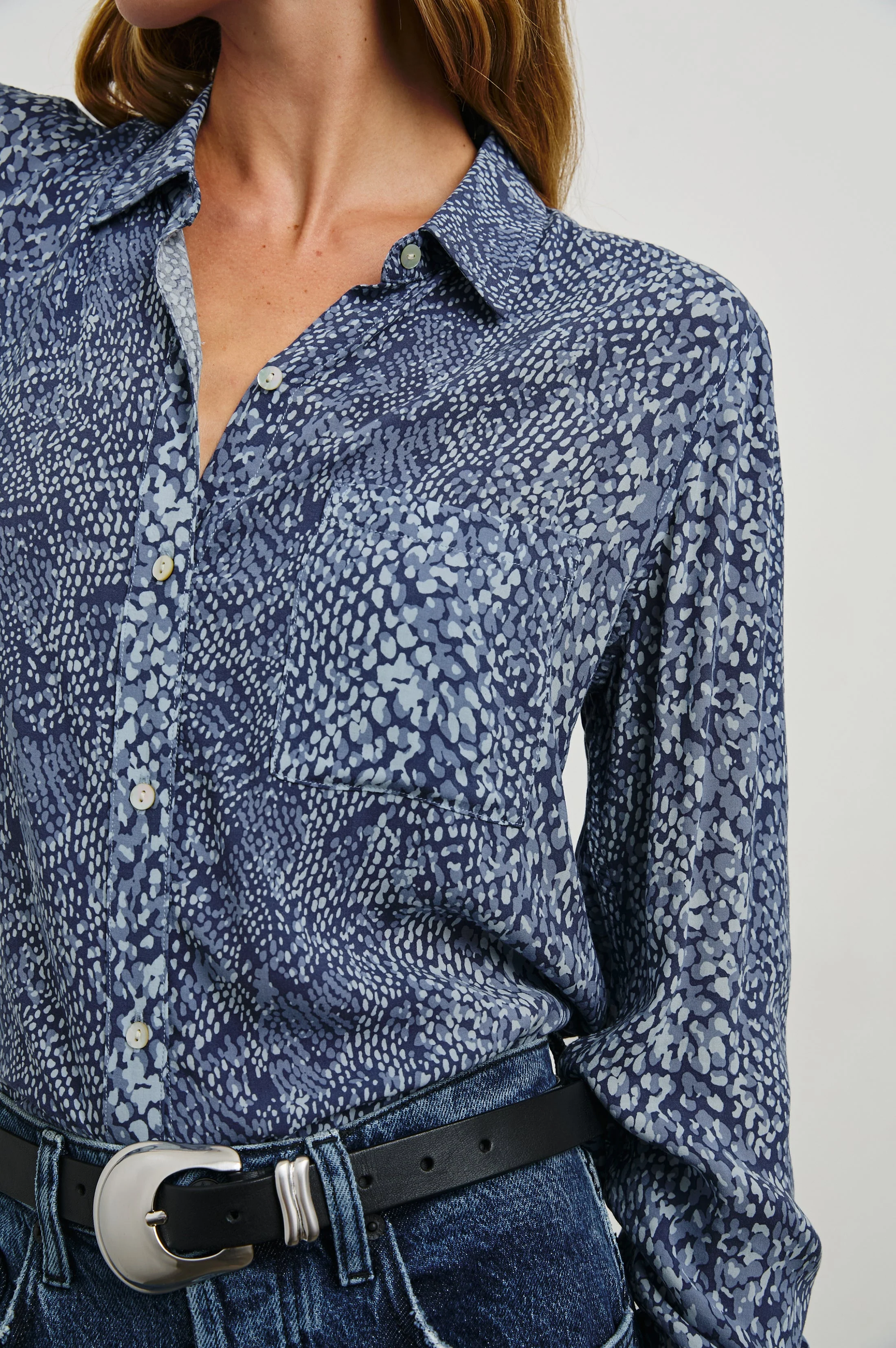 Josephine Shirt - Navy Python