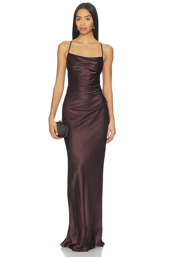 La Lune Lace Back Maxi Dress