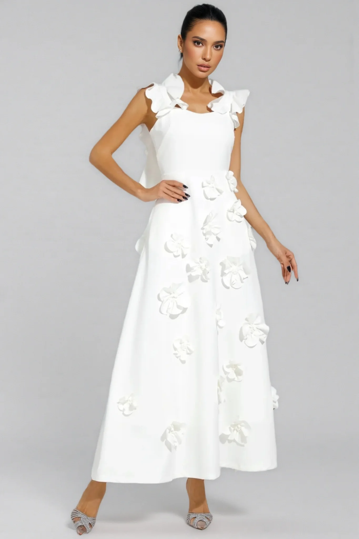 Ismay Spliced Appliques Maxi Dress