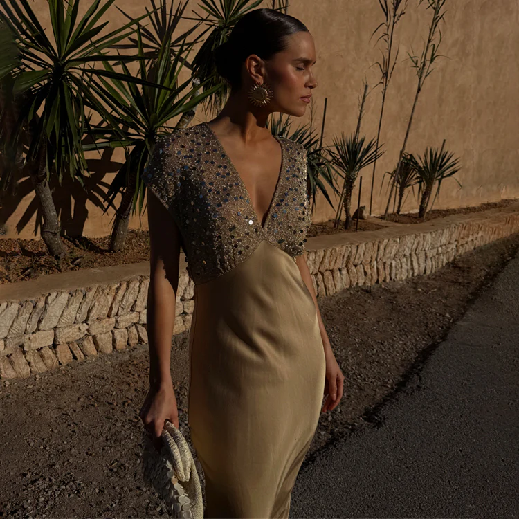 Gold Sequin Elodie Dress