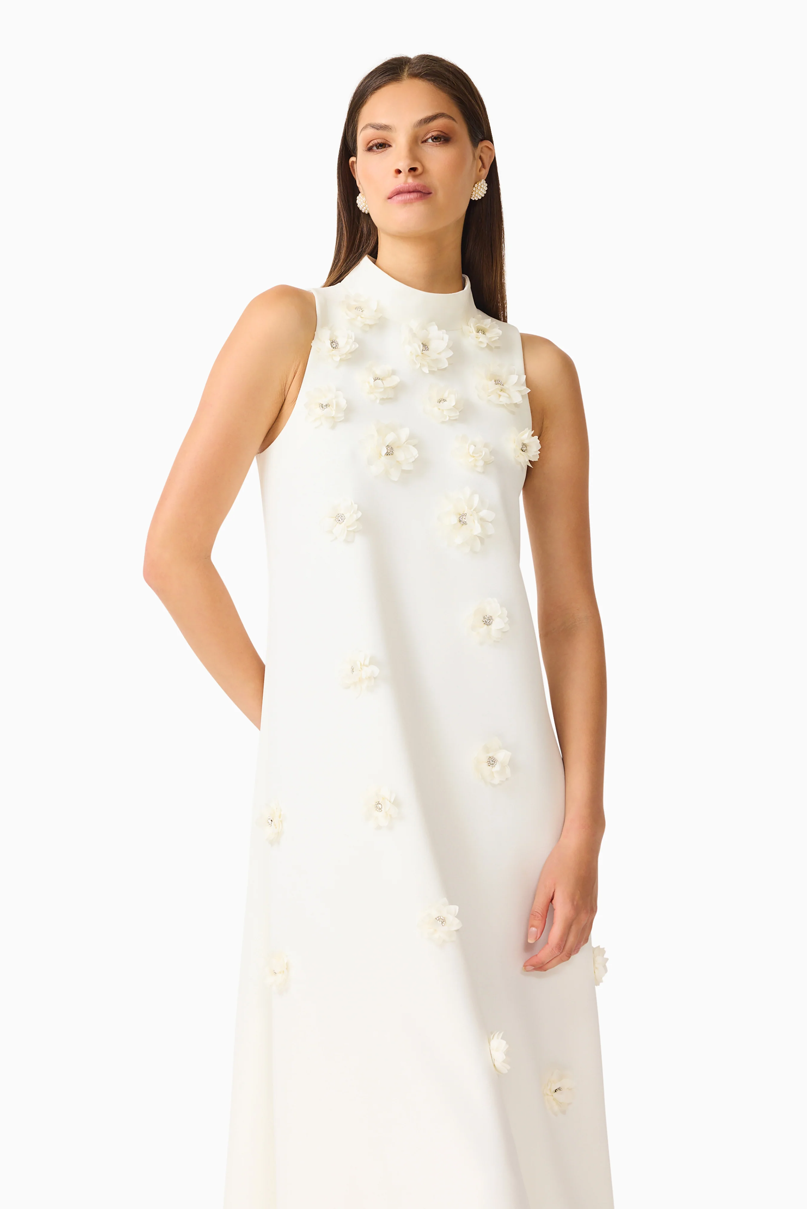 Solenne Halter Maxi Dress in White