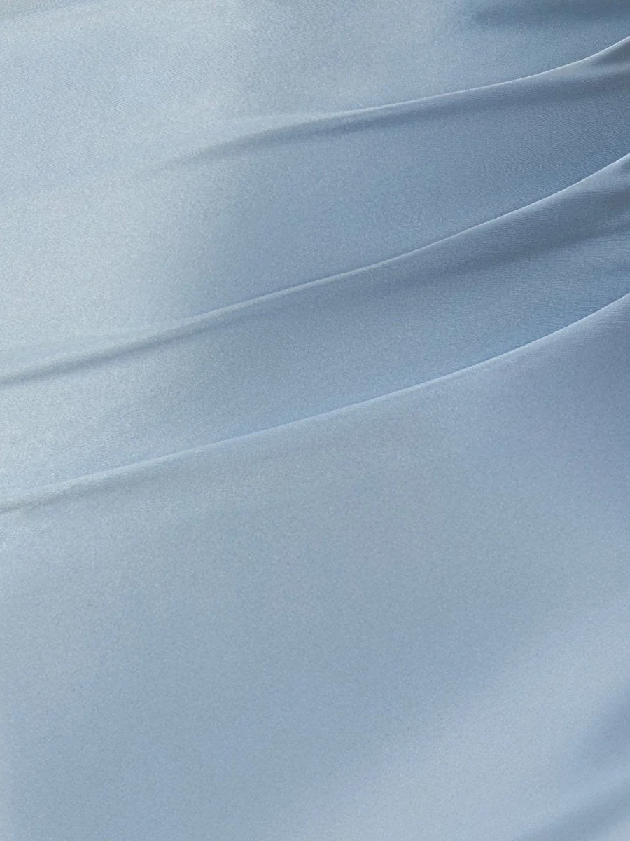 Sky Blue Bodycon Satin Sweetheart Beaded Mini Homecoming Dresses with Slit