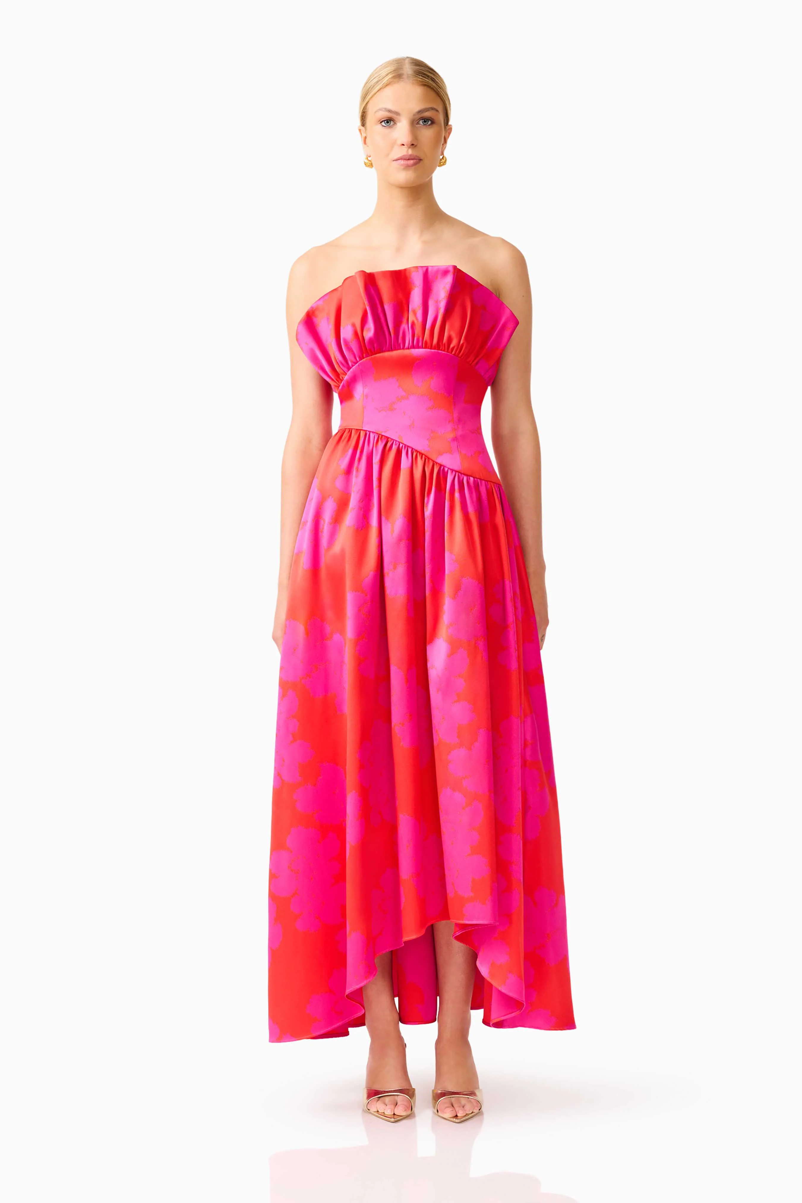 Laurel Sleeveless Maxi Dress in Pink & Red