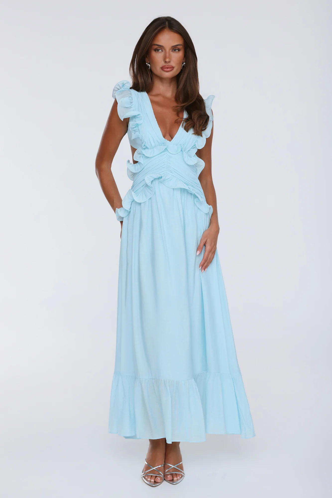 Evening Luxe Maxi Dress Light Blue