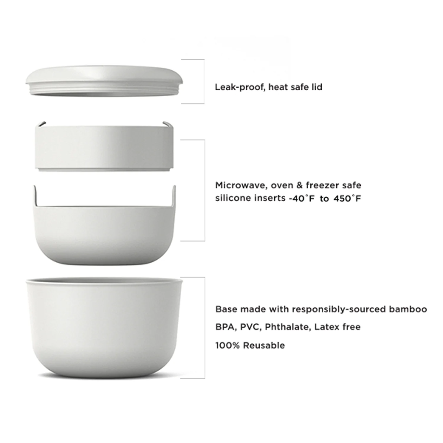 Vogeelle Lunch Set with heat-safe inserts - Blush