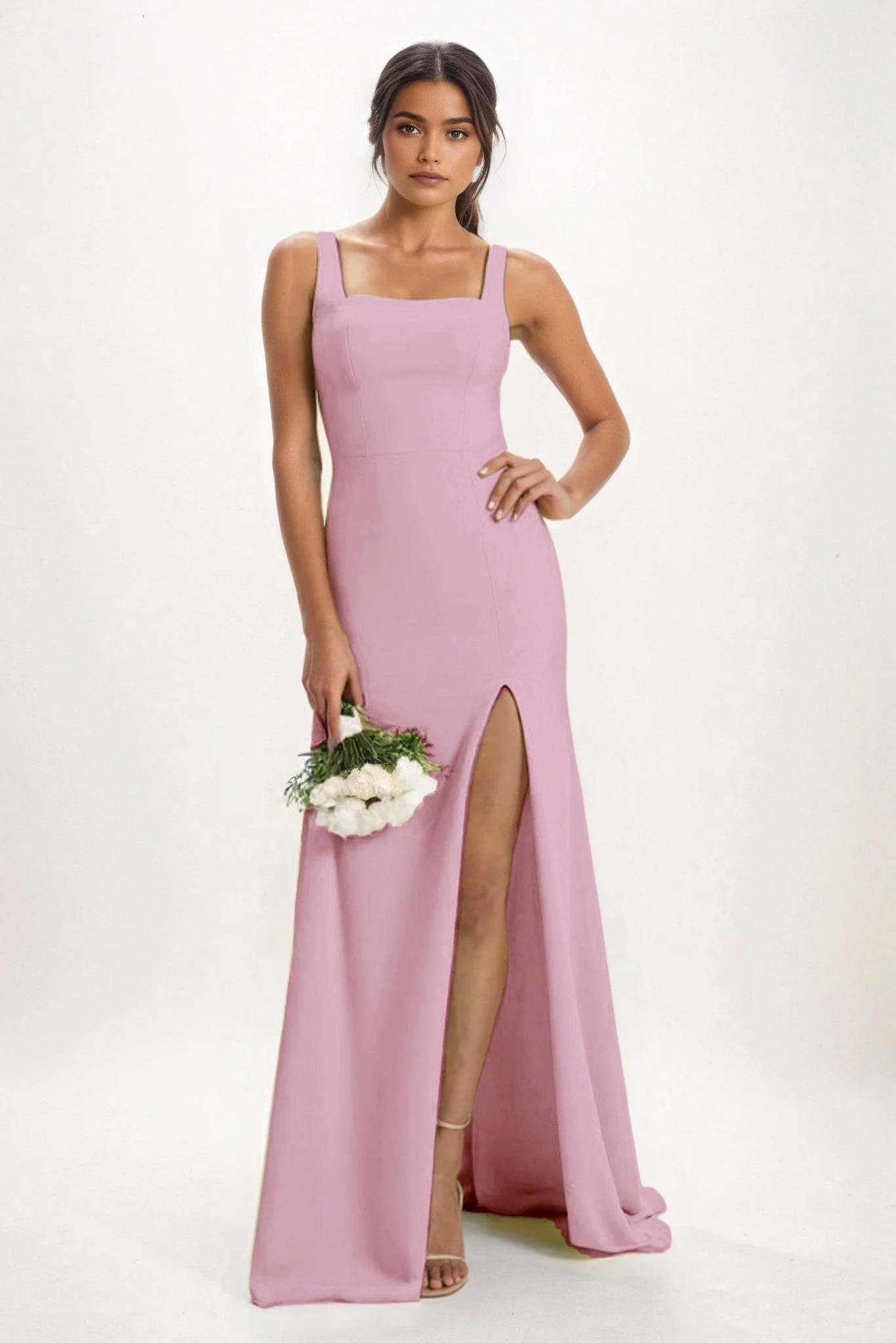 Sheath-Column Maxi Chiffon Bridesmaid Dress CB0826