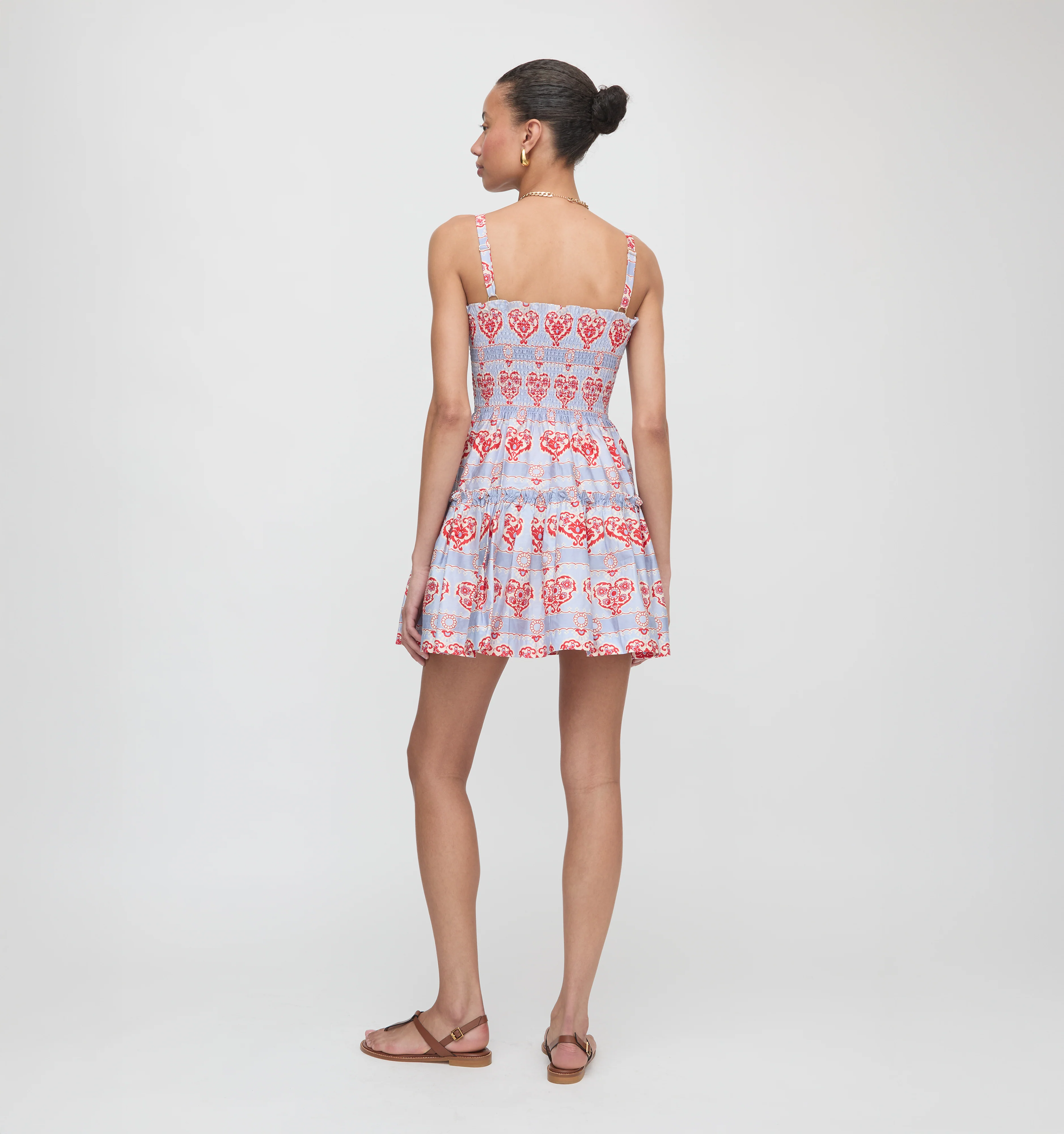 The Seraphina Mini Nap Dress - Poppy Damask Stripe