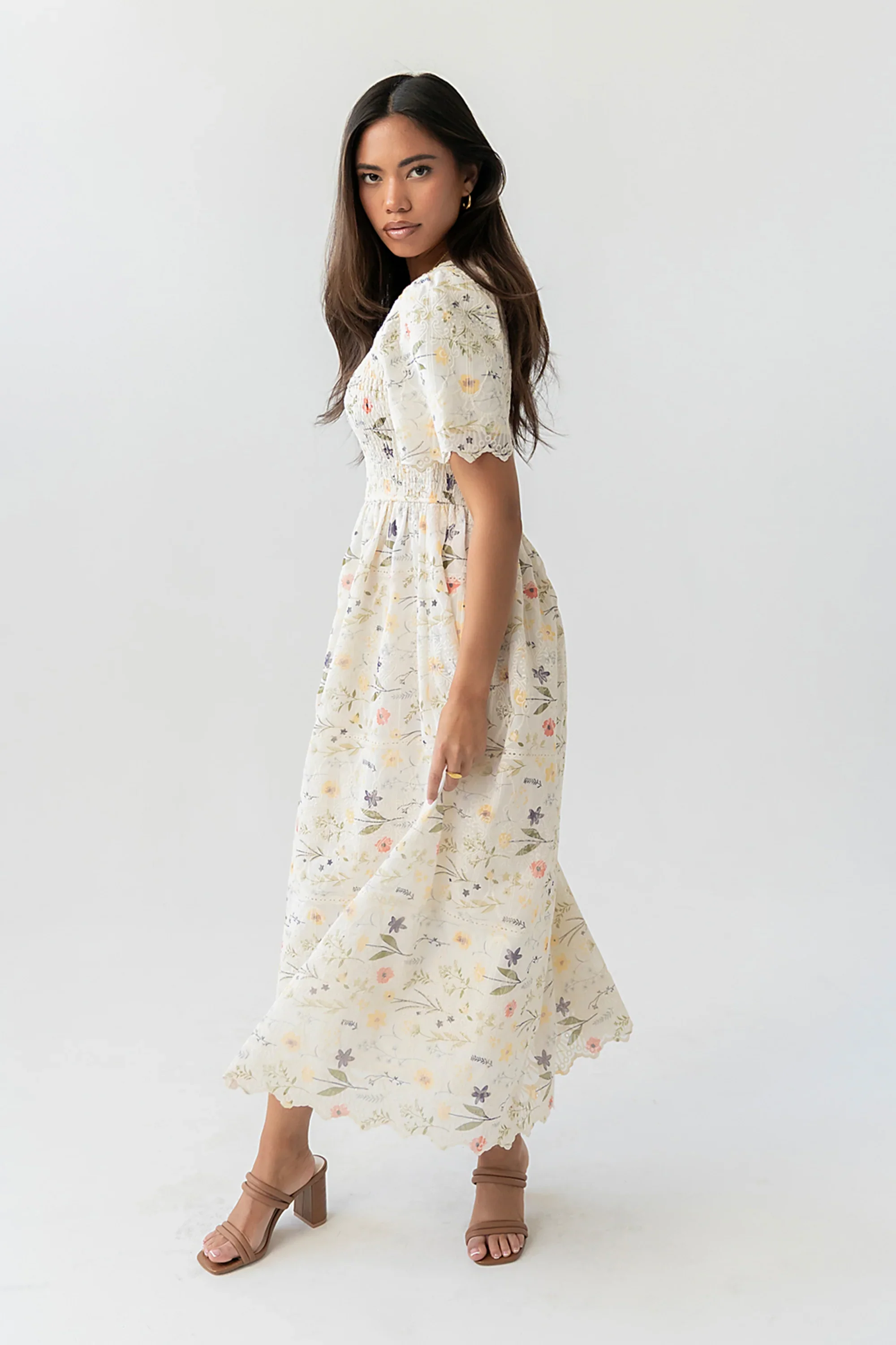 Aurelia Smocked Floral Midi Dress