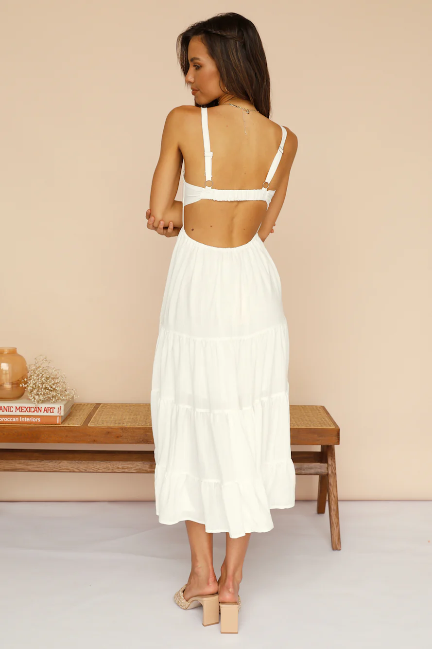 Somebody New Midi Dress White - luluinthesky