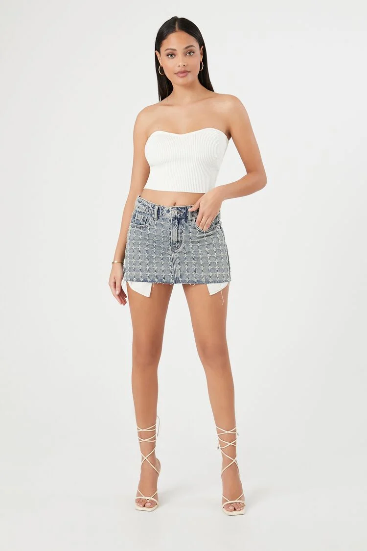Sweater-Knit Cropped Tube Top