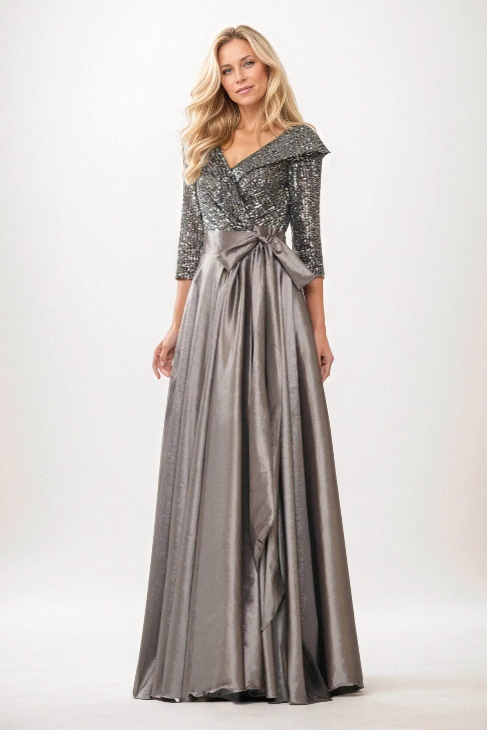 A-Line Maxi Sequined Mother of the Bride Dresses CM0399