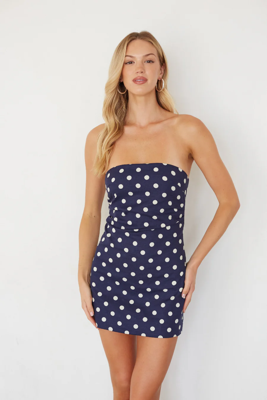 Marcie Polka Dot Linen Mini Dress