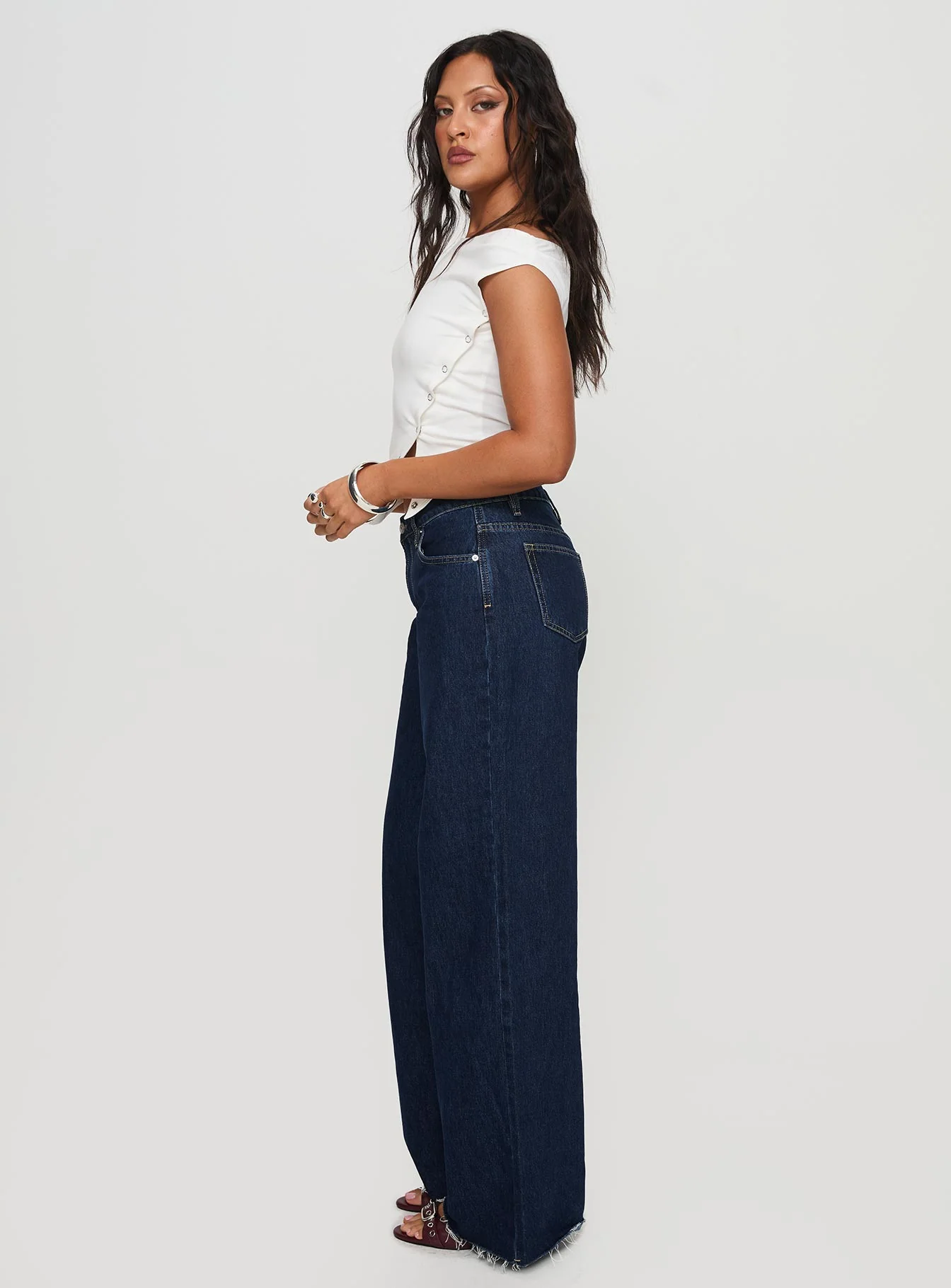 Darla Low Rise Straight Leg Jean Dark Blue Wash