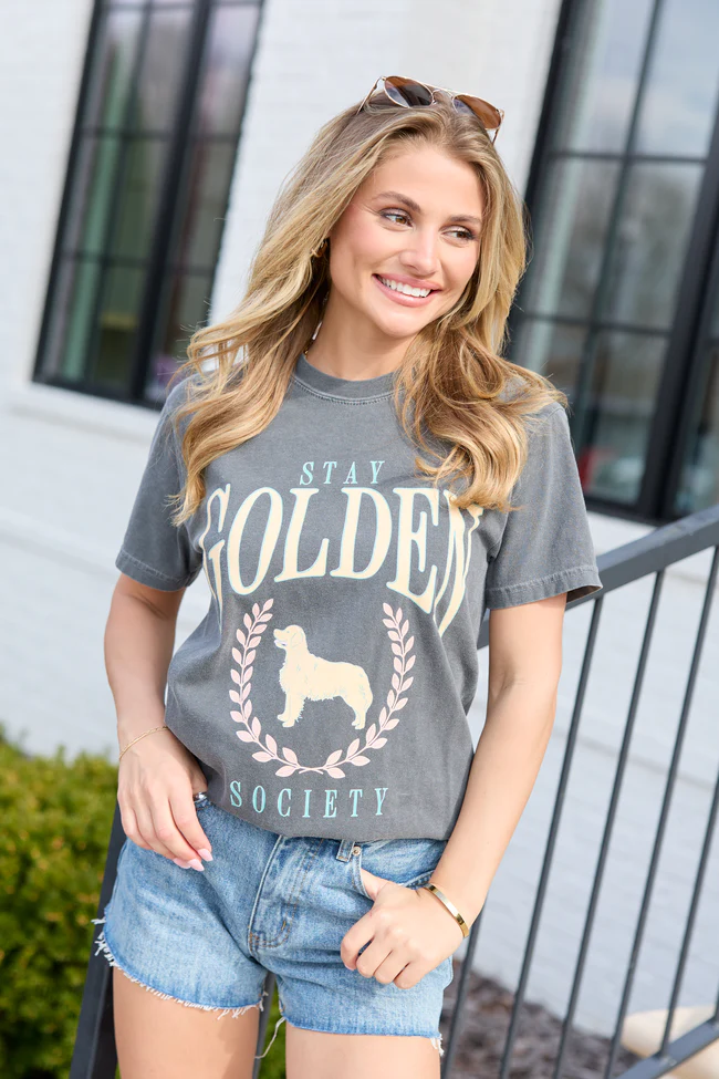 Stay Golden Society Dark Grey Graphic Tee