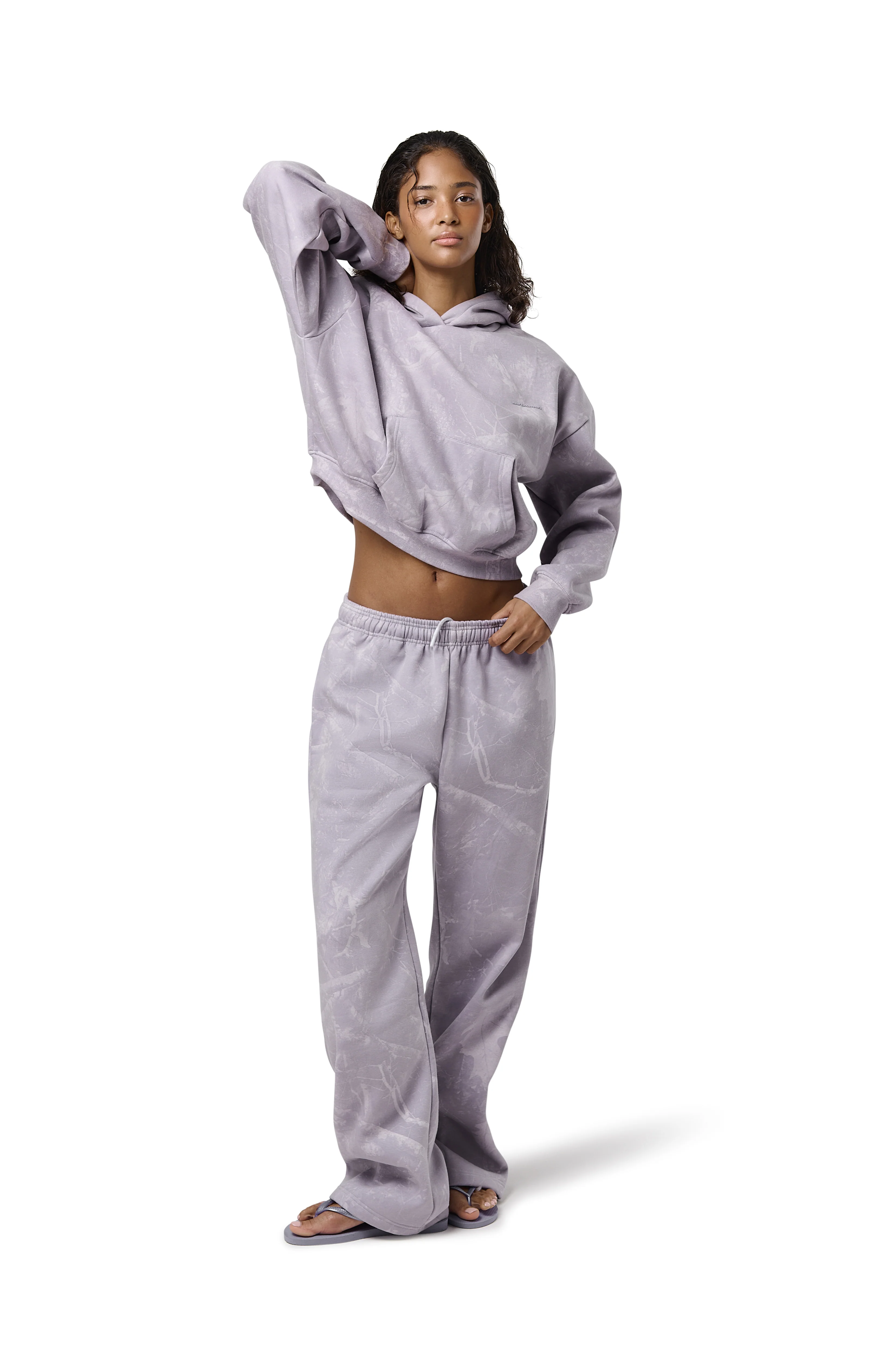 Ranch Wide Leg Sweatpants in Lilac Camo