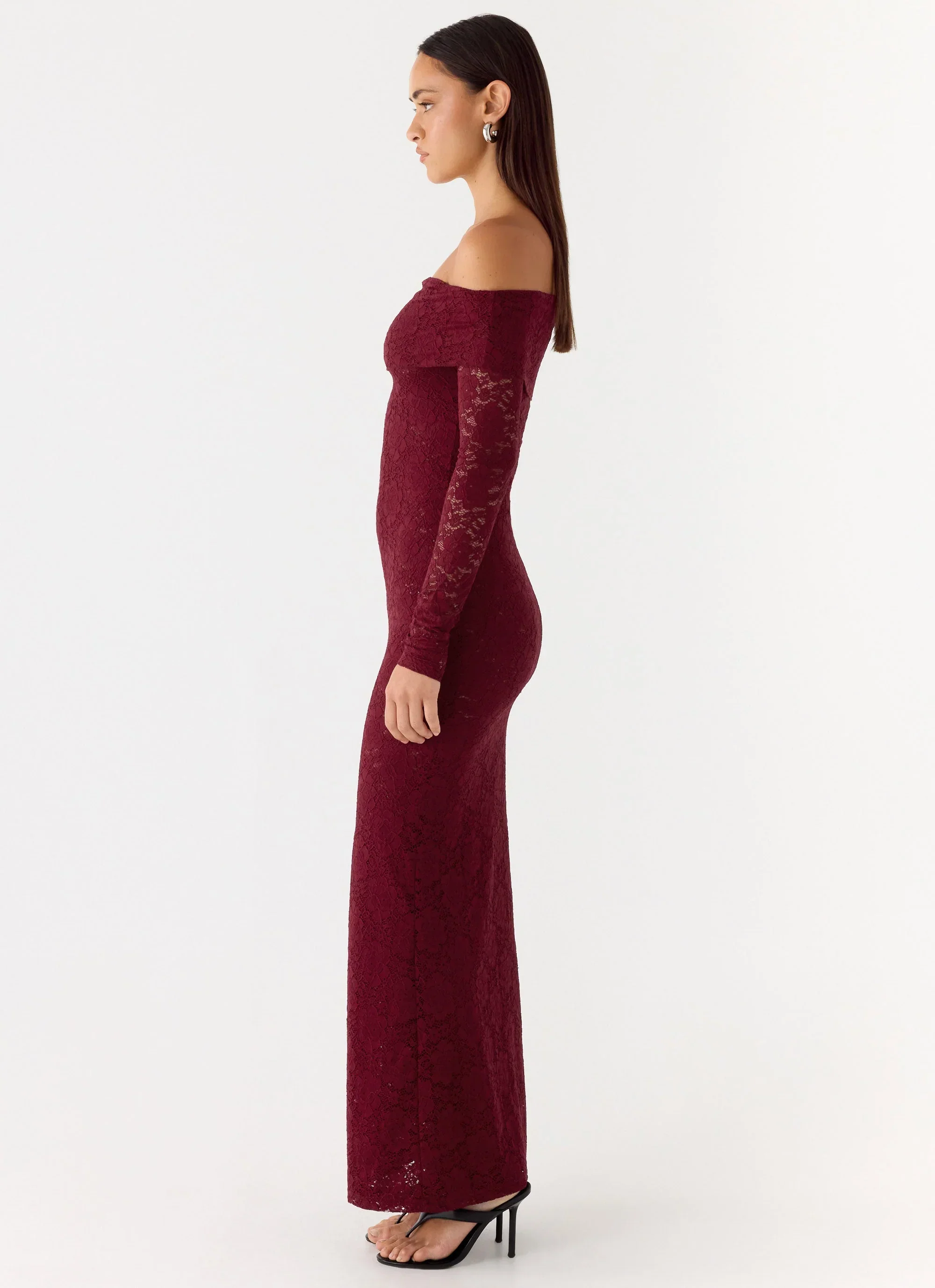 Yours Always Lace Maxi Dress - Merlot