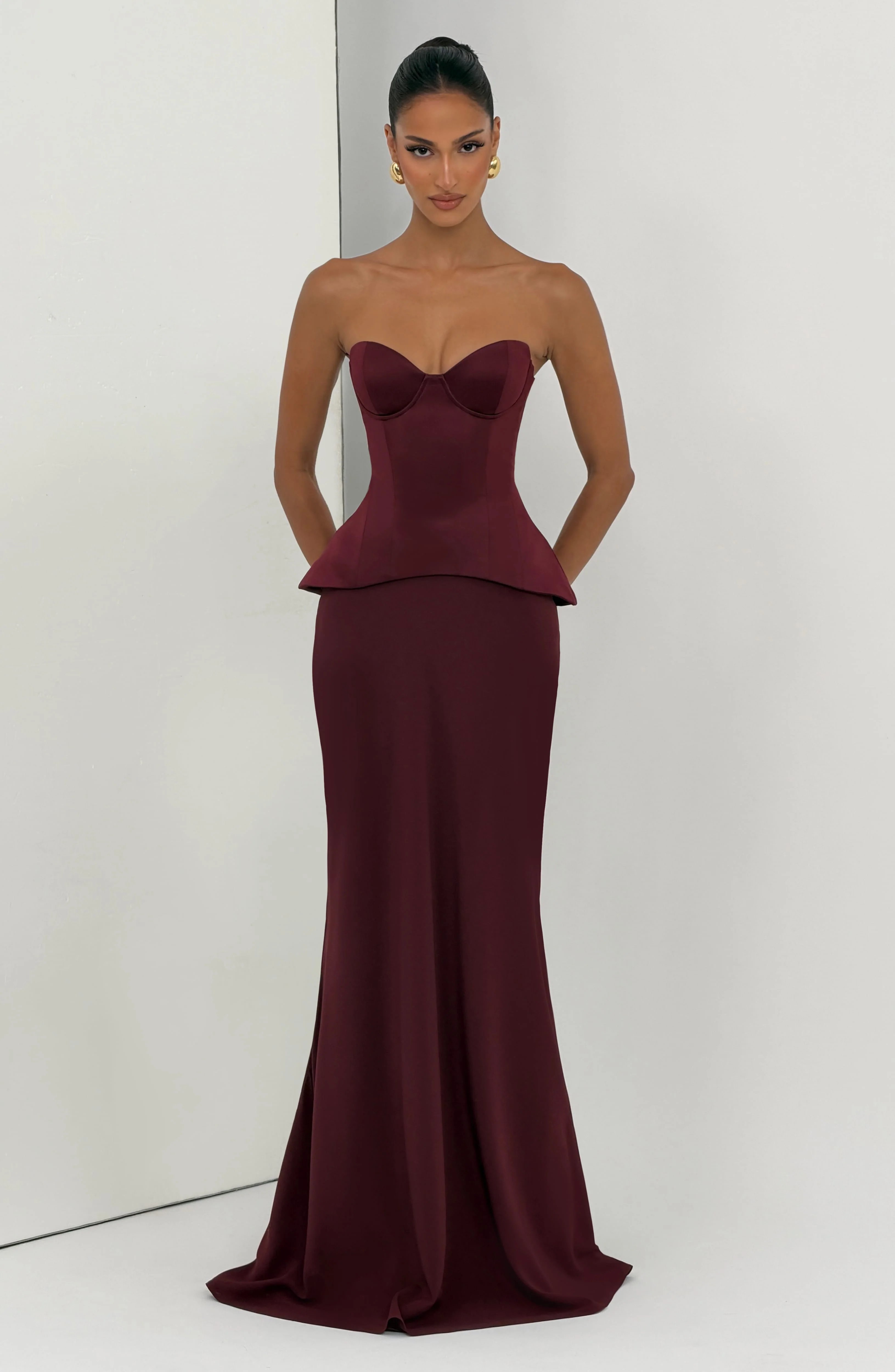 Kaia Maxi Skirt - Cherry Lacquer