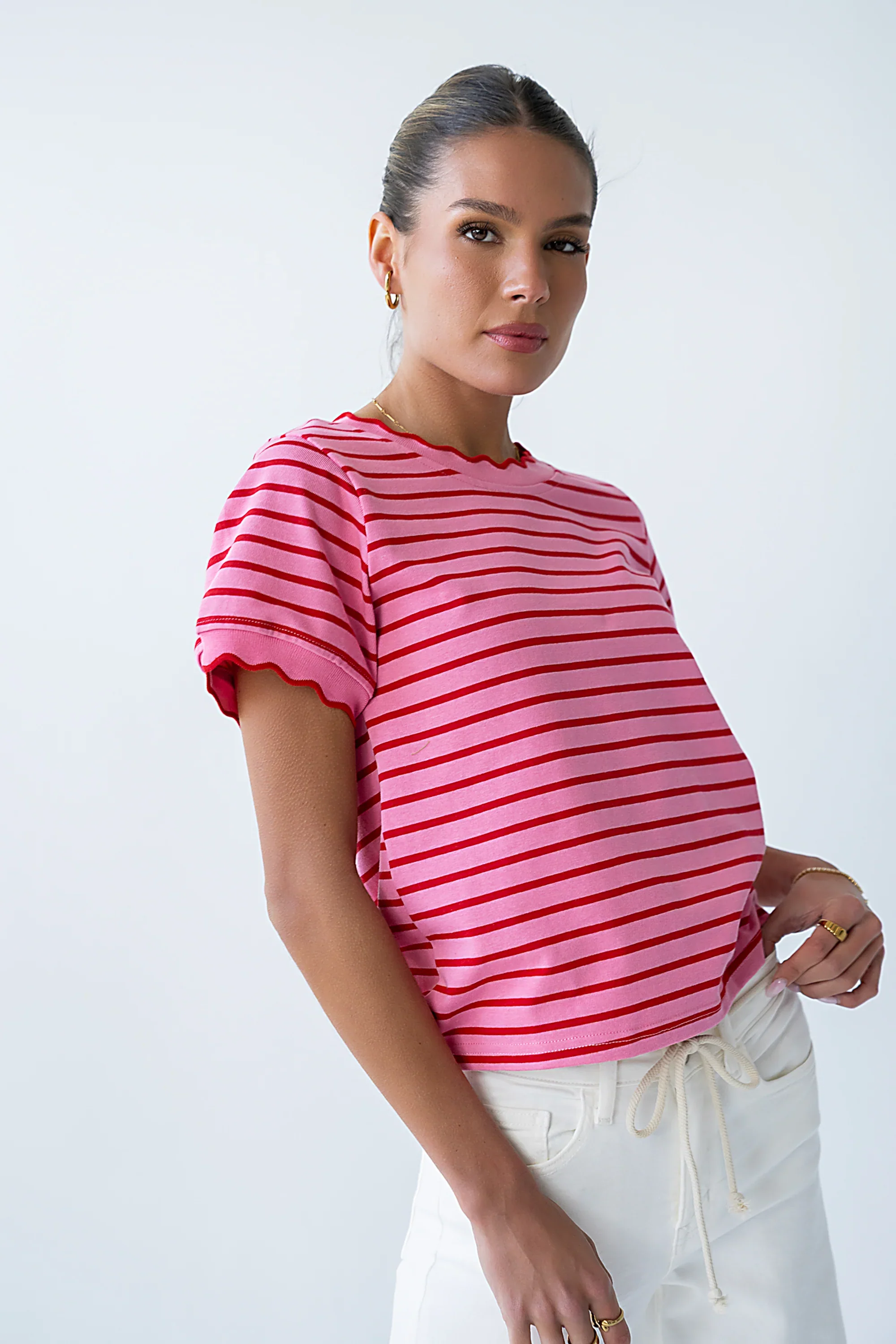 Walker Scalloped Top in Pink