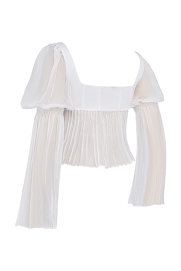 White Pleated Top