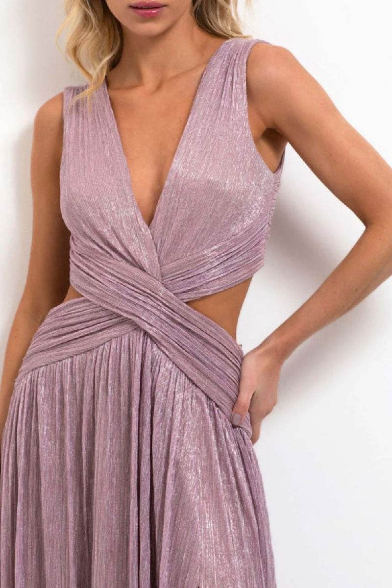 A-Line Maxi Bronzing Fabric Dress 969040775868