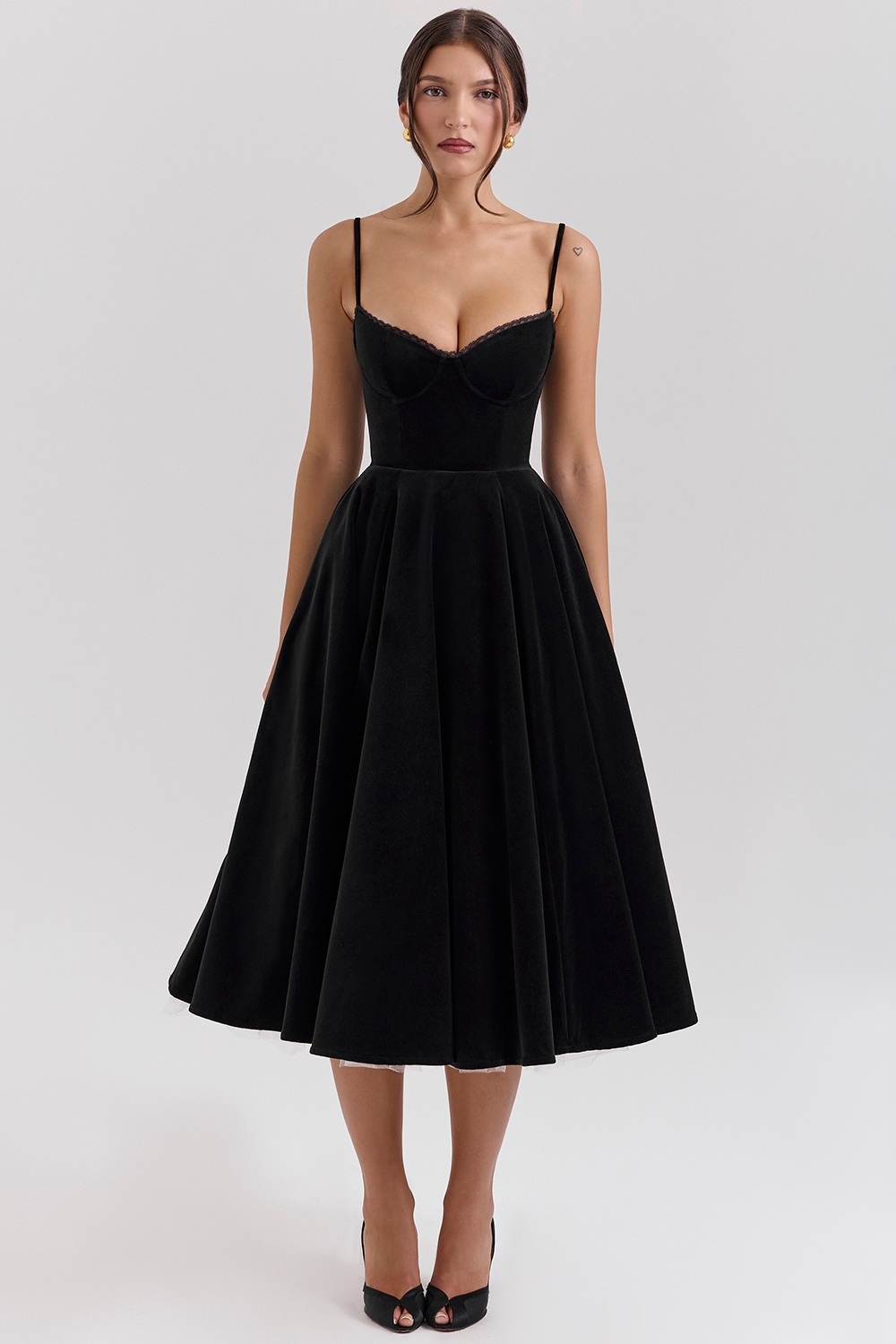 black velvet tulle midi dress + bolero
