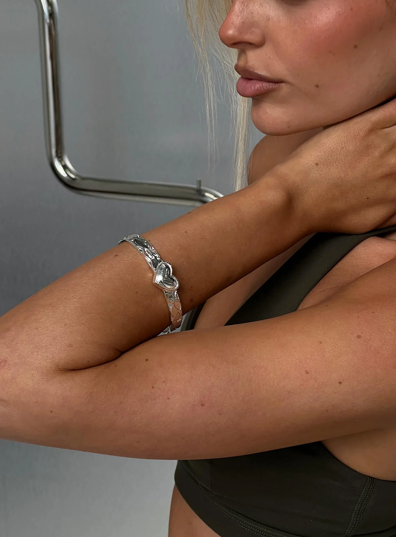 Romma Heart Cuff Silver