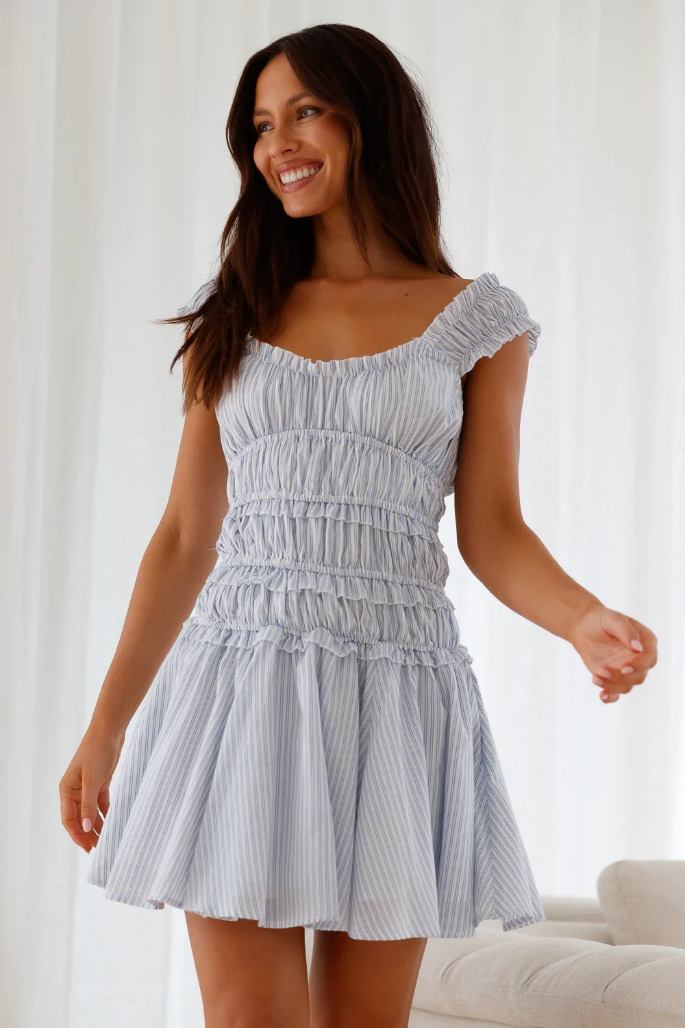 Ocean Breath Mini Dress Blue