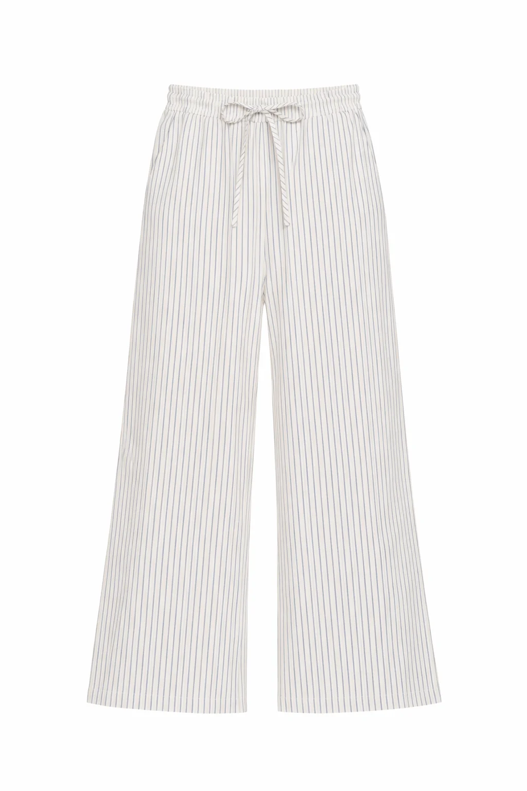 Striped Long Sleeve Shirt and Wide Leg Pants Set