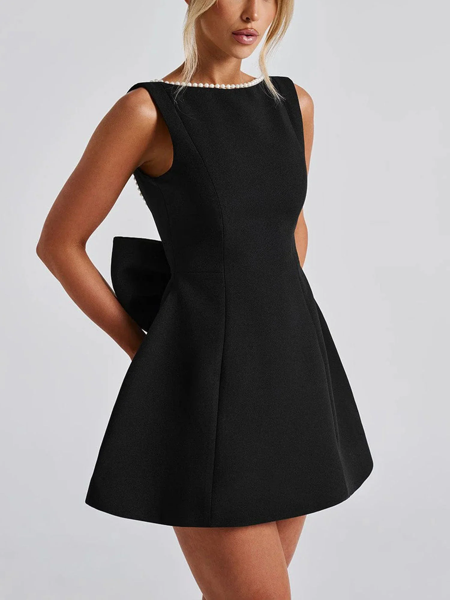 Black Classic Mini Dress Gala Serenity
