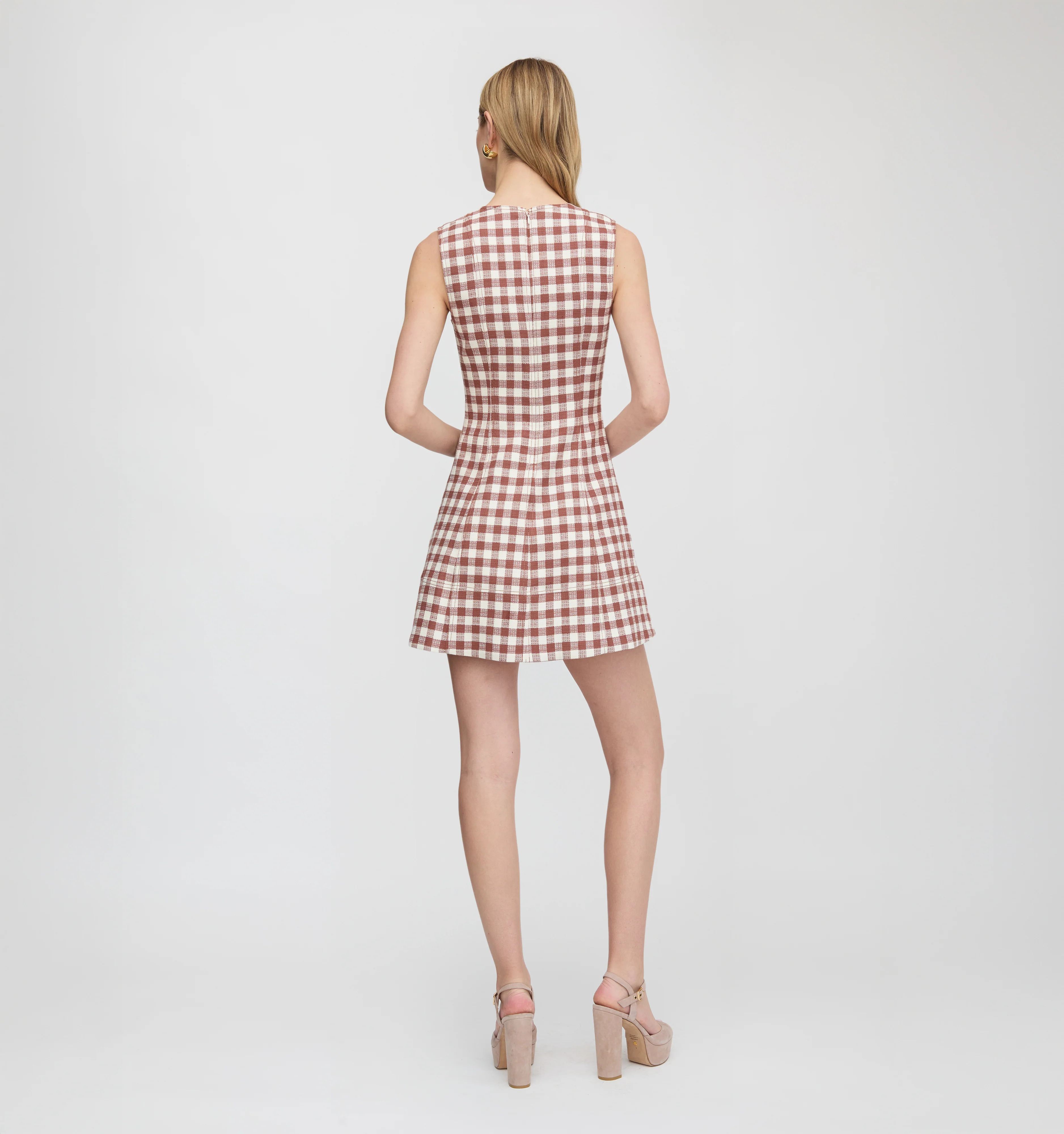 The Angie Dress - Cognac Gingham